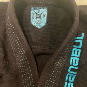 Sanabul Kids Brazilian Jiu Jitsu Gi - Black with Blue Stitching